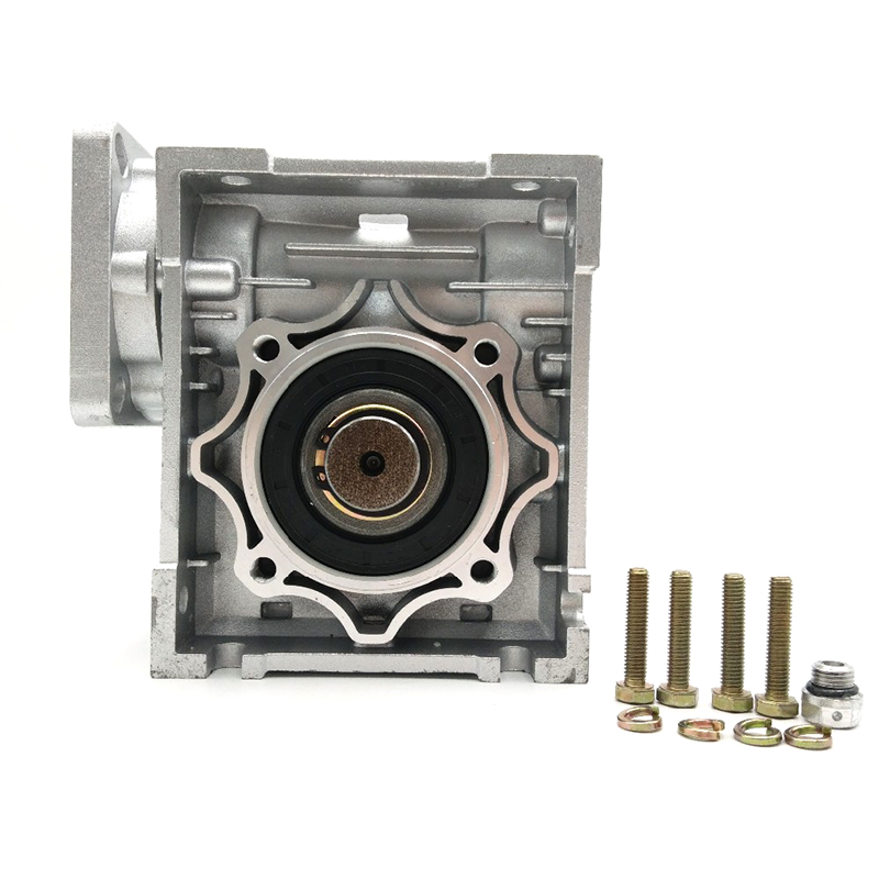 NMRV050 Worm Gearbox, Speed Ratio 80:1, Input Bore 14/19mm, 90° Speed Reducer for NEMA32/34/36/42/52 Servo / Stepper Motor