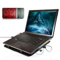 Metal Panel Dual Fan Notebook Cooler Silent Laptop Cooling Pad Stand for 14\" PC 95AF