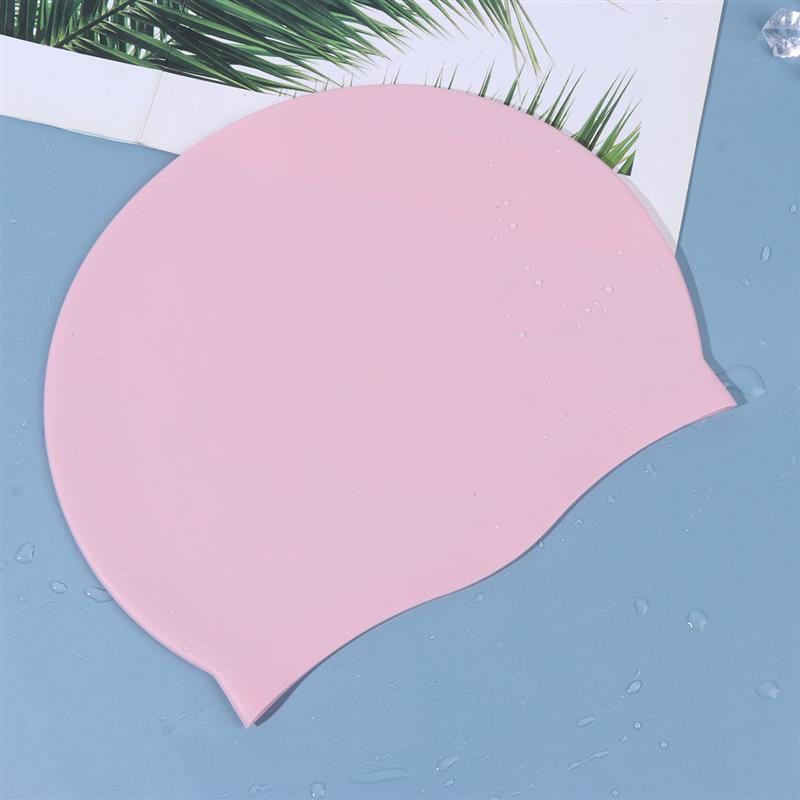 1PC Long Hair Waterproof Practical Ear Protection Flamingo Swimming Cap Silicone Cap Swim Pool Hat for Women Girls Female