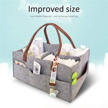 OUTAD Felt Cloth Storage Bag Foldable Baby Large Size Diaper Caddy Changing Table Organiser Toy Storage Basket Car Organizer