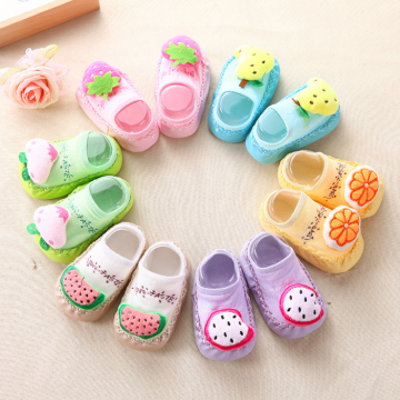 1 Pair Lytwtw's baby socks with rubber soles Newborn Kids Boys Girls Ankle Gift Anti slip Floor Cotton Fruit Winter Infant