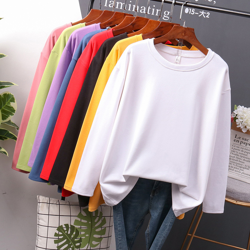 NEEDBO T shirt Women 100% Cotton Long Sleeve 4XL Oversize Sexy Casual t-shirt Women Korea Loose Full Tee Shirt Femme 2020 Tops