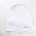 Orange Tank Top Women Sleeveless Hanging Neck Off Shoulder White Front Lace Up Knot Yellow Tops Sexy Summer White Tank Tops