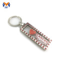 Metal heart rhinestone keychain in bulk
