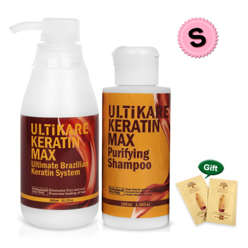 Professional 300ml Brazilian Keratin+100ml Purifying Shampoo Straighten Hair Care Set Repair Damaged Cruly Hair with Free Gifts