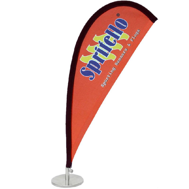 Morning custom teardrop table flag aluminum alloy banner display table roll up banner