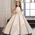5-14 Y Beading Long Girl Wedding Dress Elegant Kids Clothing Party Pageant Formal Teenagers Princess Dress Children's Girl Dress