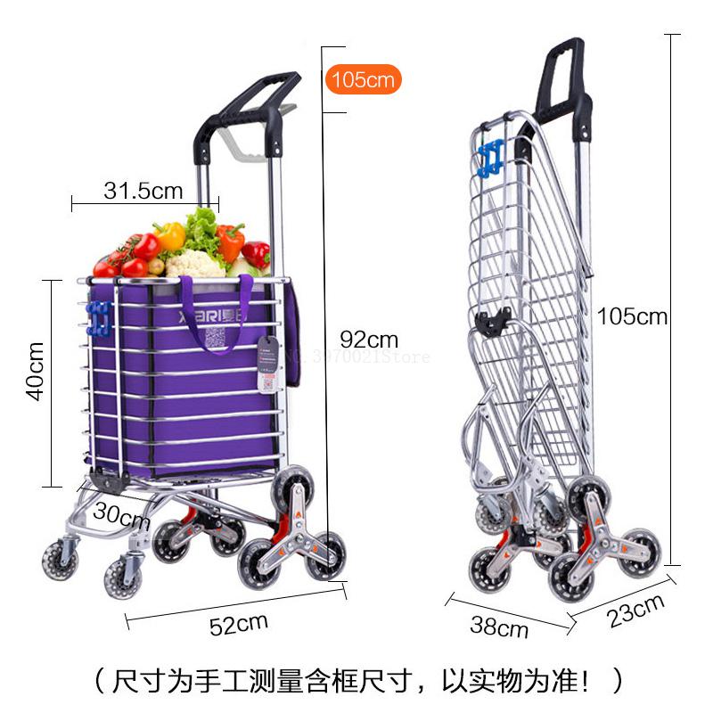 shopping cart small cart folding climbing hand-cart portable climbing stairs old household portable trolley car