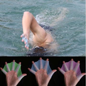 Men Women Kids Silicone Webbed Finger Swimming Fins Hand Half Fingers Swim Sports Training Diving Accessories DEO