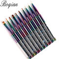 BQAN 1pcs Rainbow Nail Brush Gel Brush Manicure Acrylic UV Gel Extension Pen For Nail Polish Painting Drawing Brush Paint Tools