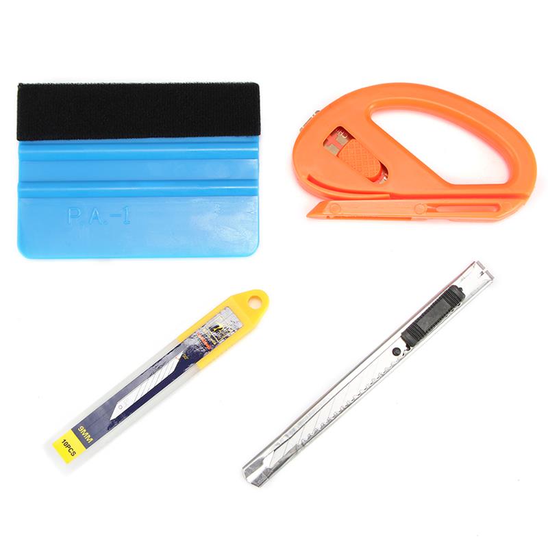 4 Pcs Set Car Vinyl Wrap Film Vehicle Sticker Installation Cutter Knife Squeegee Scraper Tools Car Styling Auto Accessories