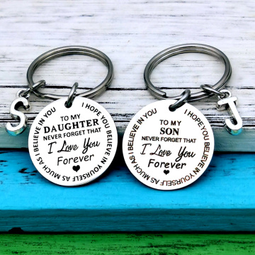 To My Son Daughter I Love You Forever Inspirational Gift Keychain, Best Gift Idea for Son Daughter Stocking Stuff Gifts