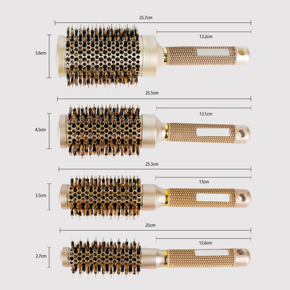 1 Pcs Round Hair Comb Ceramic Iron Round Comb Magic Hairdressing Curling Brushes Hairbrush Hair Styling Salon Tool