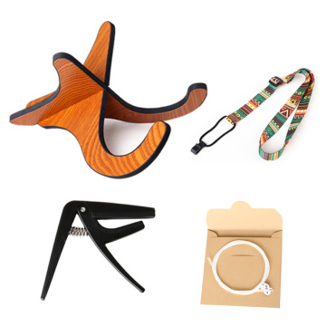 4pcs Guitar Ukulele Capo Tuning Tuner Guitar Clamp Clip String Strap Musical Stringed Instrument Parts Accessories