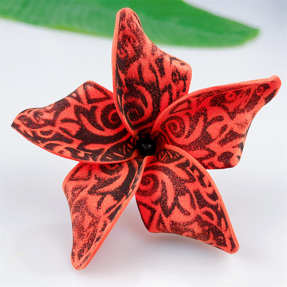 Kn Hf021b Bk Plumeria Hair Pick