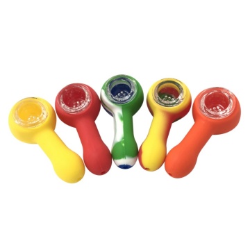 Silicone Smoking Pipe Travel Tobacco Pipes Spoon Cigarette Tubes Herb Accessories Plastic Tobacco Grinder Assorted Random Color