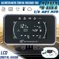 4in1 LCD Car Digital Alarm Gauge Voltmeter Oil Pressure Fuel Water Temp Meter 1/8 NPT M10 sensor 9-36V