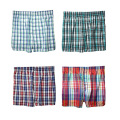 3 Pcs/lot Men's Casual Loose Cotton Patterned Sports BoxerShorts Plaid Mid Waist Underwear Plus Size Boy Long Leg Underpans