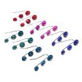 1 Pair Fashion Ear Crawler Crystal Earrings Vine Bar Rhinestone Set Cuff Climber