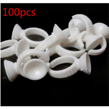 Wholesale 100Pcs Disposable Eyelash Extension Glue Rings Eyelash Extension Glue Holder Glue Container Tattoo Pigment