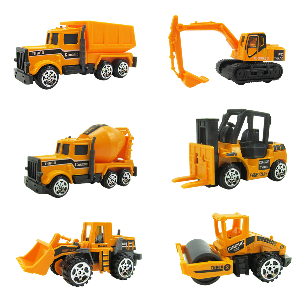 16Pcs/Set Mini Excavator Engineering Car Vehicle Road Sign Model Kids Toy Gift Intelligence Developmental Toys