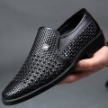 Luxury Brand Genuine Leather Fashion Men Business Dress Loafers Pointed Toe Black Shoes Oxford Breathable Formal Wedding Shoes