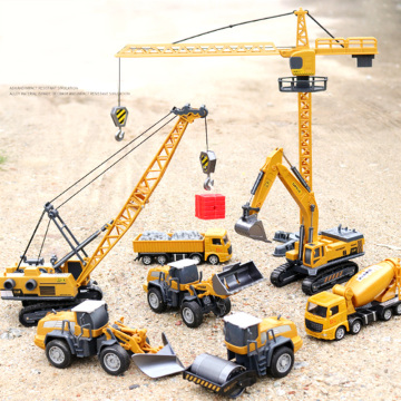 8 Styles Engineering Car Model Tractor Toy Dump Truck Forklift Excavator Crawler Crane Alloy + plastic Classic Toy Vehicle Gift