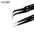UANME Stainless Steel Anti-static Tweezers Tools ESD Precision Curved Straight Tip Forceps
