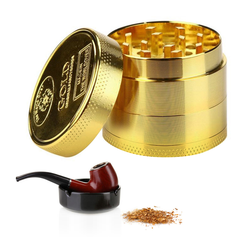 Best Selling Alloy Herb Tobacco Grinder Vanilla Spice Grinder Smoking Pipe Fittings Gold Hood Household Items