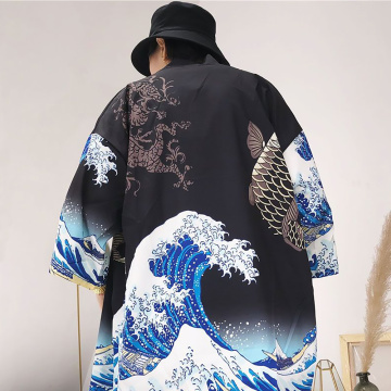 Kimono Man Yukata Men Japanese Streetwear Samurai Costume Clothing Haori Japanese Kimono Cardigan Men'S Kimono Cosplay Jacket