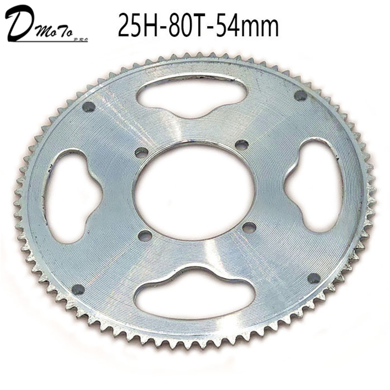 54mm 80 Tooth 25H Rear Chain Sprocket For 2 Stroke 47cc 49cc Engine Chinese Mini ATV Quad 4 Wheeler Pocket Bike Scooter Goped