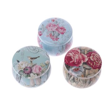 Retro Round Tin Box Tea Candy Jewelry Coin Cans Storage Makeup Container Case Candle Holder Wedding Favor Gifts