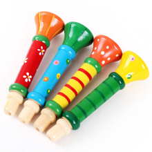 1pc Colorful Wooden Trumpet Buglet Hooter Bugle Education Kids Toys for Children Musical Instruments Toys Noise Maker Kids Toys