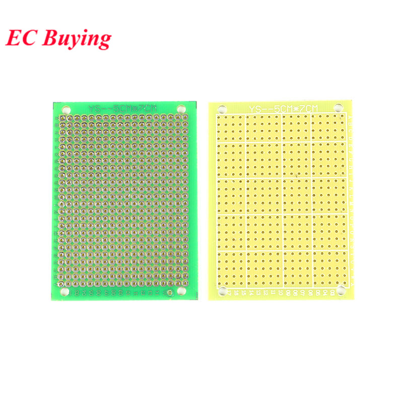 5pcs 5x7 5*7 Single Side Prototype PCB DIY Universal Printed Circuit PCB Glass Fiber Universal Board Green Oil Epoxy Protoboard
