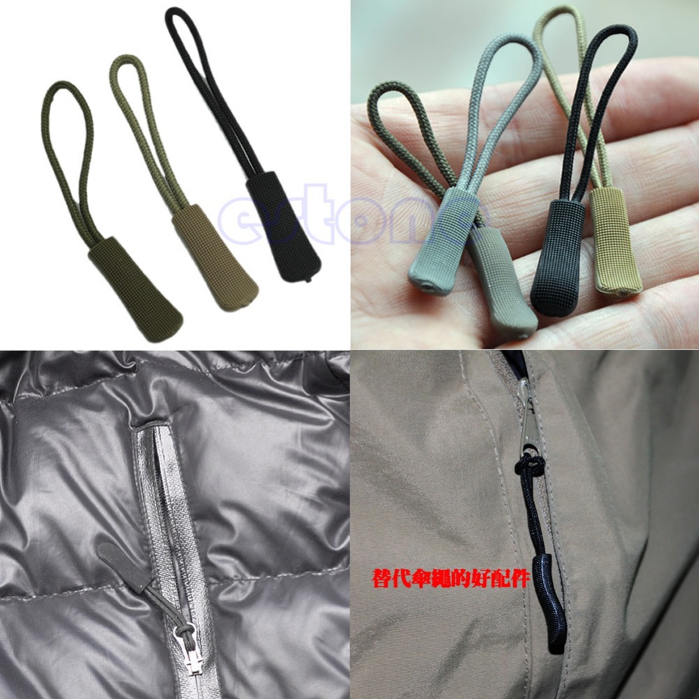 Zipper Pull Puller End Fit Rope Tag Fixer Zip Cord Tab Replacement Clip slider Buckle Travel Bag Suitcase Clothes Tent Backpack