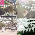 Vintage 2.1M White Cotton Lace 10 Flags Bunting Pennant Banner for Wedding Holiday Party Decoration Supplies