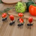 6 pcs Food Picks Plastic Ants Decorative Creative Toothpick Party Supplies Tableware Fruit Forks for Picnic Lunchbox