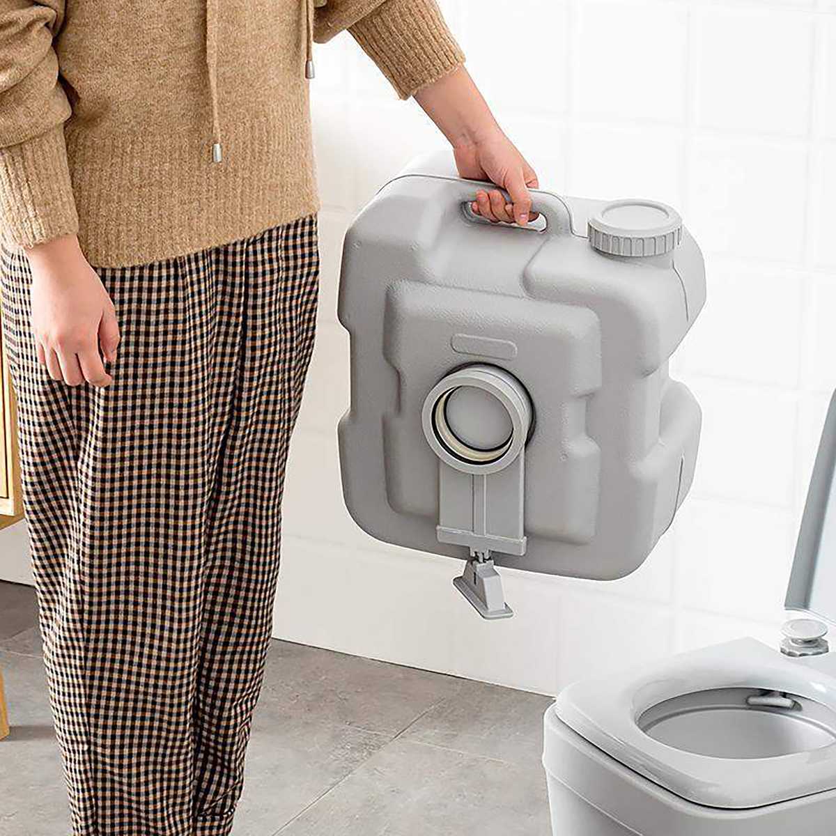 Camping Toilet Portable Flush Outdoor Mobile Toilet Boat Outdoor Squatting Elderly Toilet Stool/Pregnant Movable Toilet