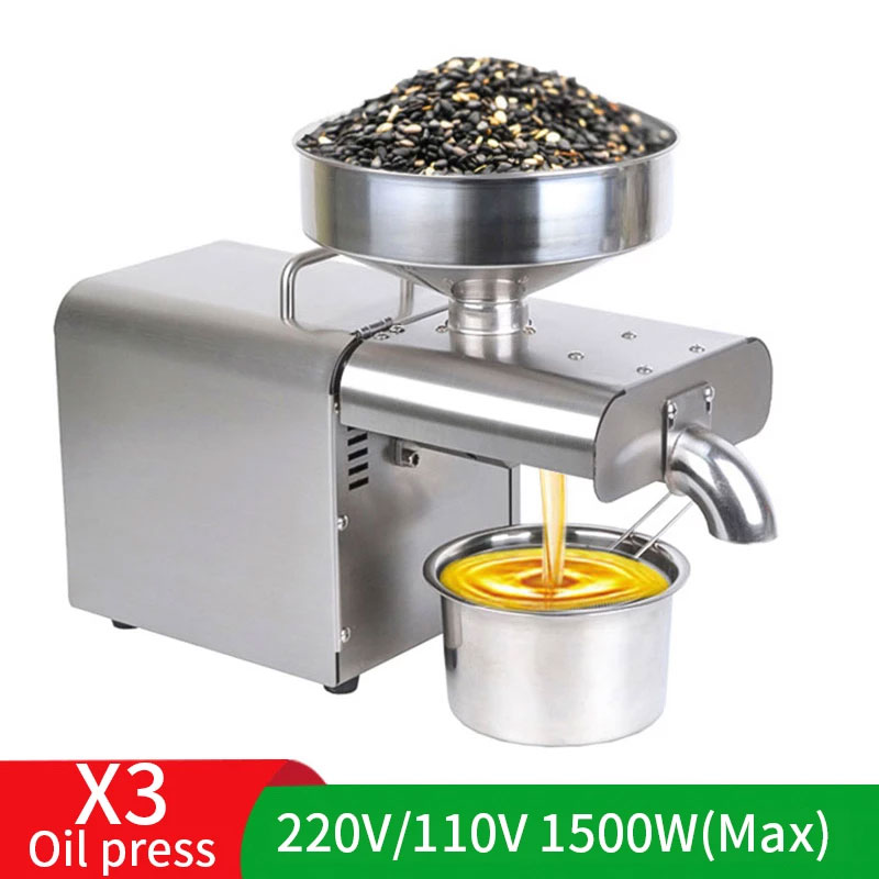 110V / 220V Automatic Cold Press Oil Press Sunflower Oil Press 1500W Oil Press 7-11kg / h