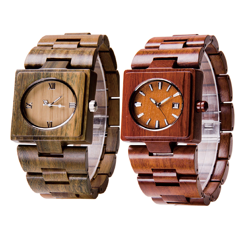 square wood watches 