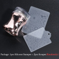 Clear Jelly Silicone Nail Stamper For Stamping Plate Plastic Scraper with Cap Nail Polish Print Manicure Image Plate Tool LY1033