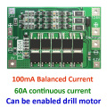 3S 60A Lithium Li-ion Battery Charger Protection PCB BMS Board 11.1V 12.6V Lipo Cell Module For Drill Motor with balancing