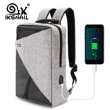IKSNAIL USB Charging Laptop Backpack 15.6 inch Travel Backpack Function Anti theft Waterproof Mochila School Bag For Men PC Bags