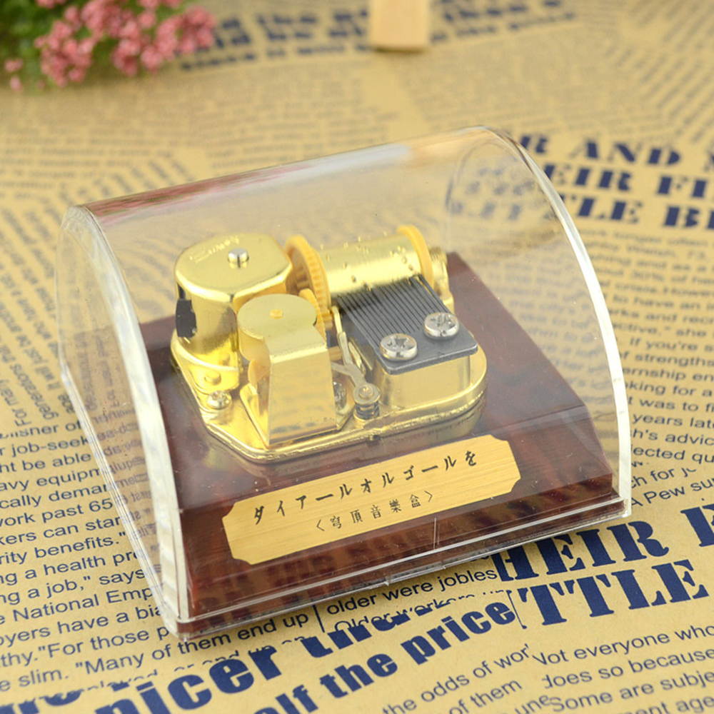 Creative Transparent Acrylic 18-Note Wind-up Musical Box Dome Box with Stop Button for Girl,Christmas Gift Birthday Gift for Kid