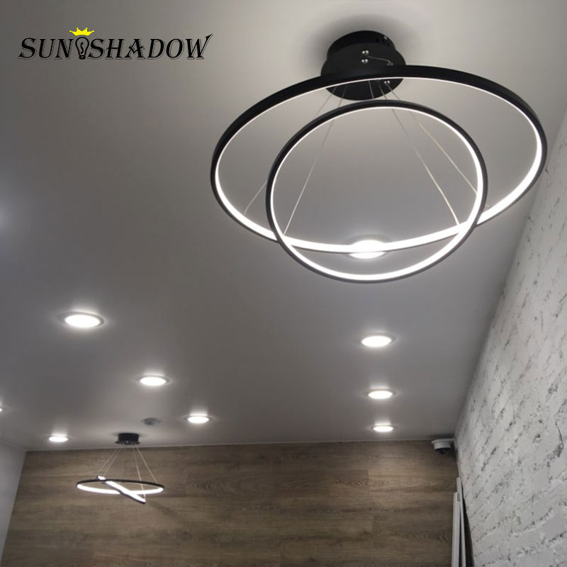 Modern Home Led Pendant Light Circle 3Rings Ceiling Pendant Lamp Lustres Living room Dining room Kitchen Bedroom Hanging Lamp