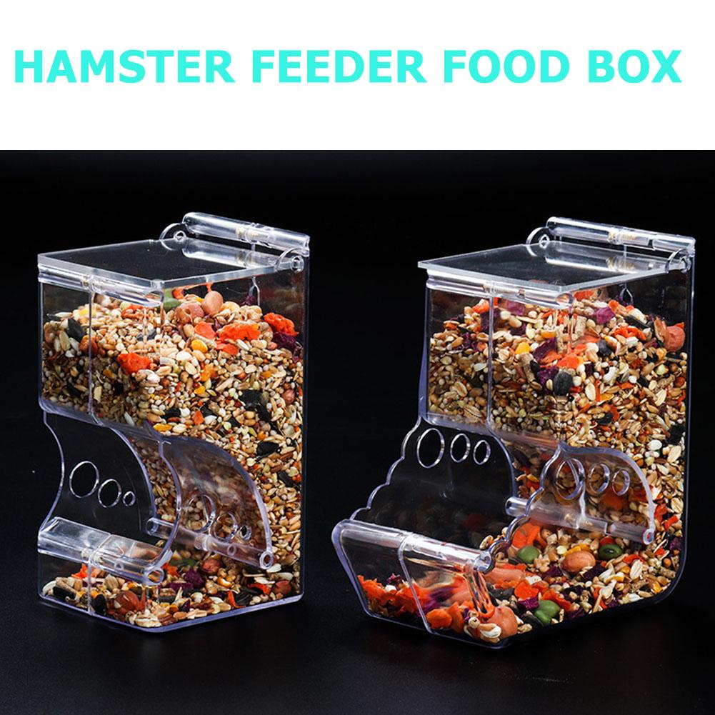 Hamster Automatic Feeder Transparent Food Dispenser Food Bowl Small Animals Hamster Feeding Watering Supplies