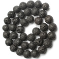 Natural Black Volcanic Lava Stone Beads Round Loose Spacer Bead For Jewelry Making DIY Perles Bracelet Accessories 4 6 8 10 12mm