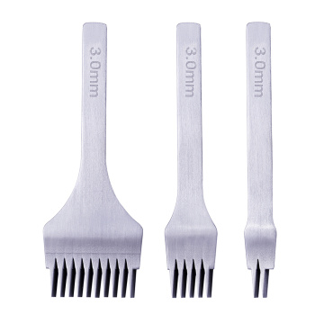 3Pcs/ set Leather Craft Tool Set 2.7/3.0/3.38/3.85 mm Stainless Steel Hole Chisel Graving Stitching Punch Tools Kit 3 size