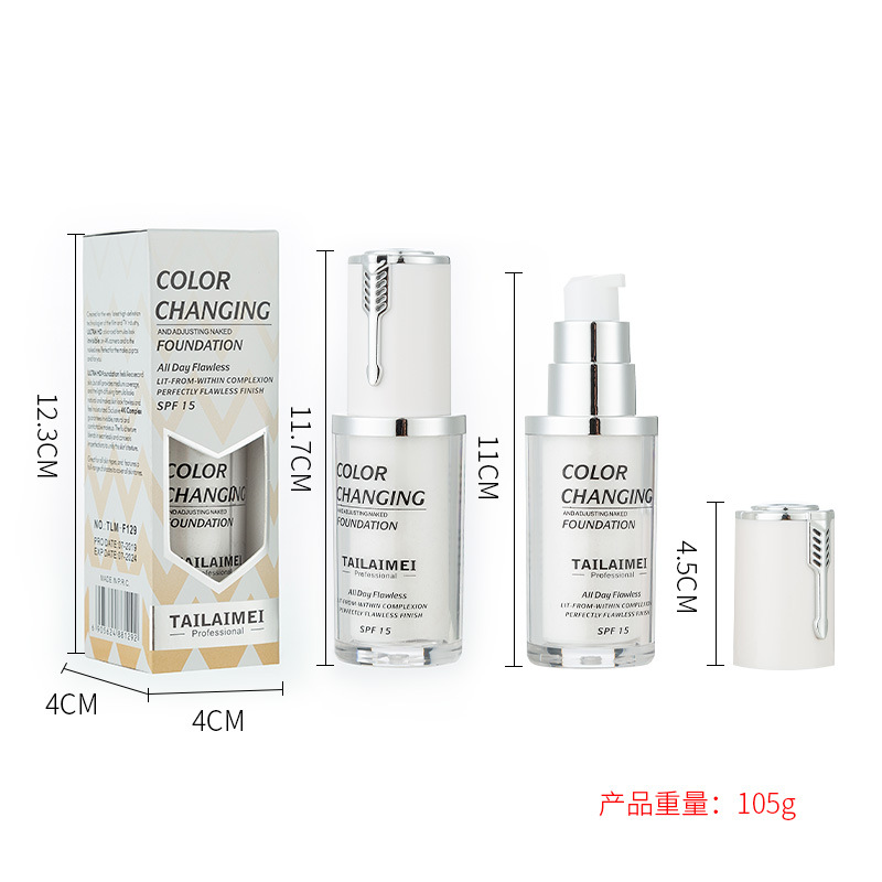 New TLM Temperature Change Color Liquid Foundation Hydrating Makeup Change To Your Skin Tone Coverage Base Cosmetics Primer