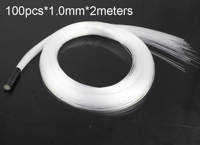 1.0mm X100pcs X 2Meters PMMA plastic fiber optics cable for all kind led light engine driver